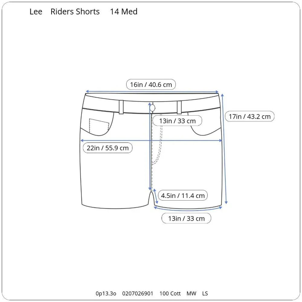 Vintage Lee Riders Mom Shorts Womens 14 Med High Rise Aqua Blue Pockets Retro - Picture 8 of 8